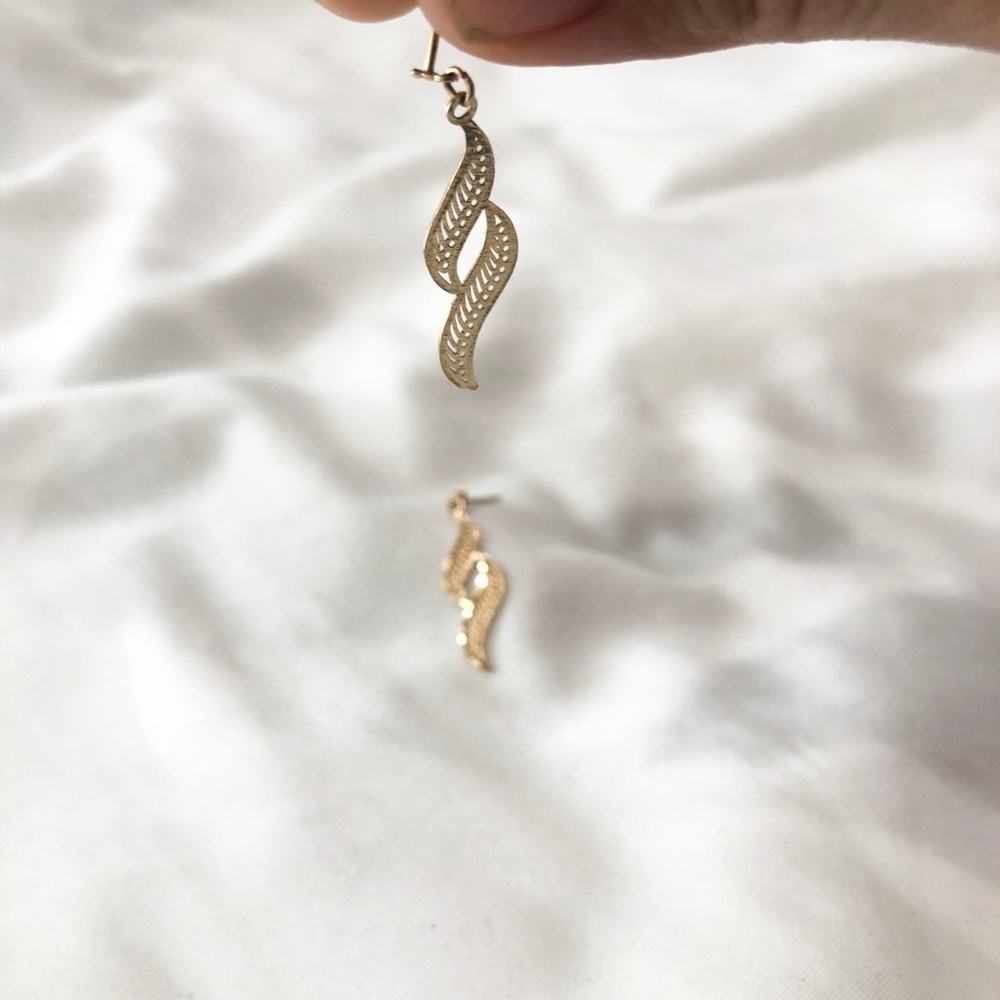 Real gold dangle earrings